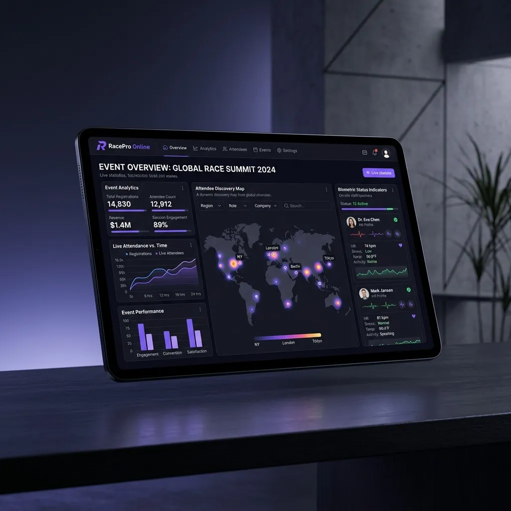 RaceProOnline event timing and registration dashboard